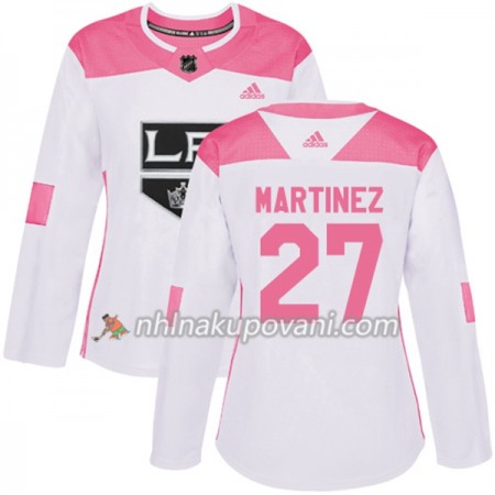 Los Angeles Kings Dresy Alec Martinez 27 Bílá 2017-2018 Adidas Růžová Fashion Authentic - Dámské